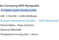 lowongan pekerjaan Sukabumi PT PRIMA FAJAR CAHAYA SURYA