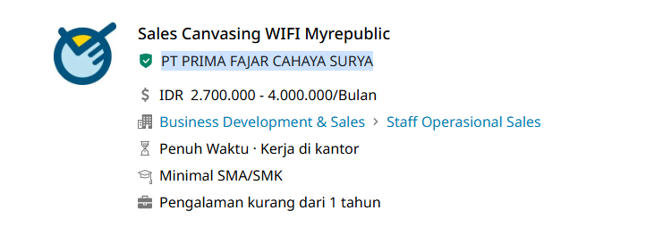 lowongan pekerjaan Sukabumi PT PRIMA FAJAR CAHAYA SURYA