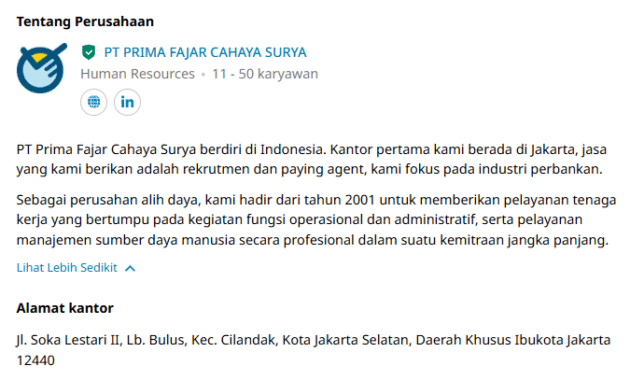 PT PRIMA FAJAR CAHAYA SURYA