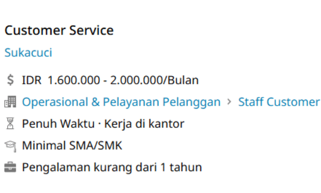 Lowongan Pekerjaan Sukacuci Sukabumi